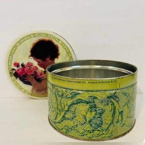 Vintage Decorative Tin with Floral Design